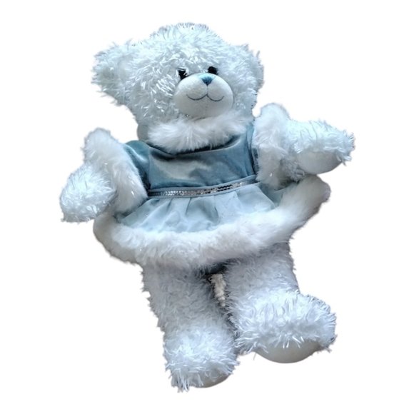 Build-A-Bear Teddy 16 Inch White & Blue "Fur" with Blue Nose and Mouth - Picture 5 of 9